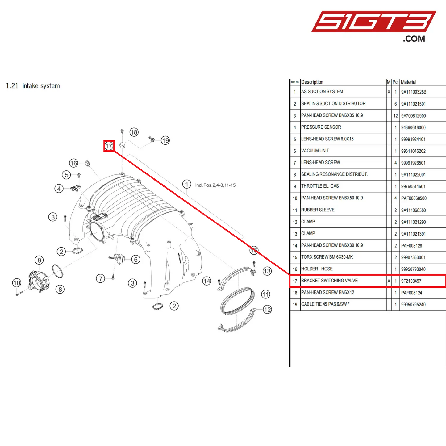 BRACKET SWITCHING VALVE - 9F2103497 [PORSCHE 718 Cayman GT4 Clubsport]