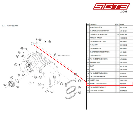 BRACKET SWITCHING VALVE - 9F2103497 [PORSCHE 718 Cayman GT4 Clubsport]