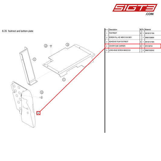 COVER FUSE CARRIER - 9F2106704 [PORSCHE 718 Cayman GT4 RS Clubsport]