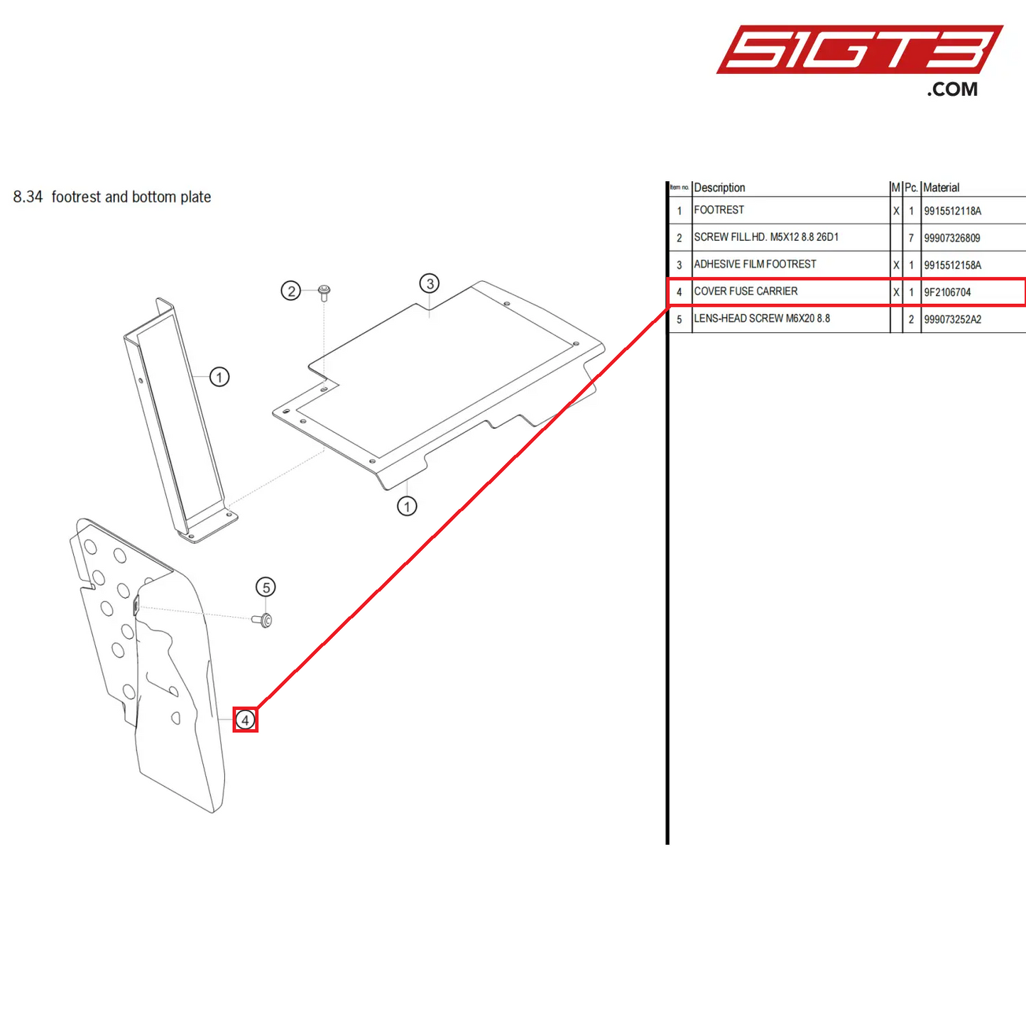 COVER FUSE CARRIER - 9F2106704 [PORSCHE 718 Cayman GT4 Clubsport]