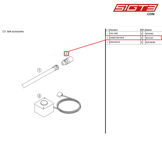 CONNECTING PIECE - 9F2121237 [PORSCHE 718 Cayman GT4 RS Clubsport]