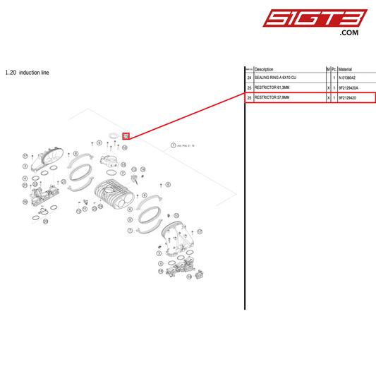 RESTRICTOR 57,9MM - 9F2129420 [PORSCHE 718 Cayman GT4 RS Clubsport]