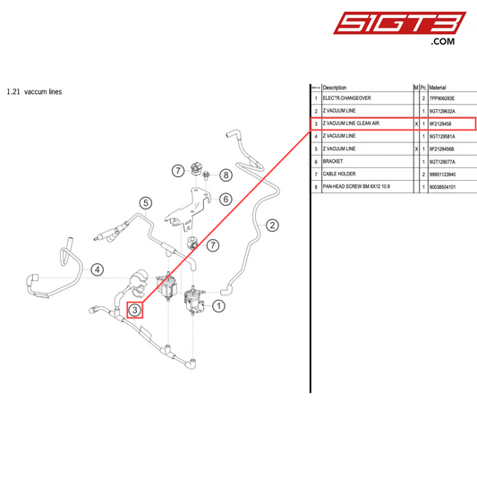 Z VACUUM LINE CLEAN AIR - 9F2129458 [PORSCHE 718 Cayman GT4 RS Clubsport]