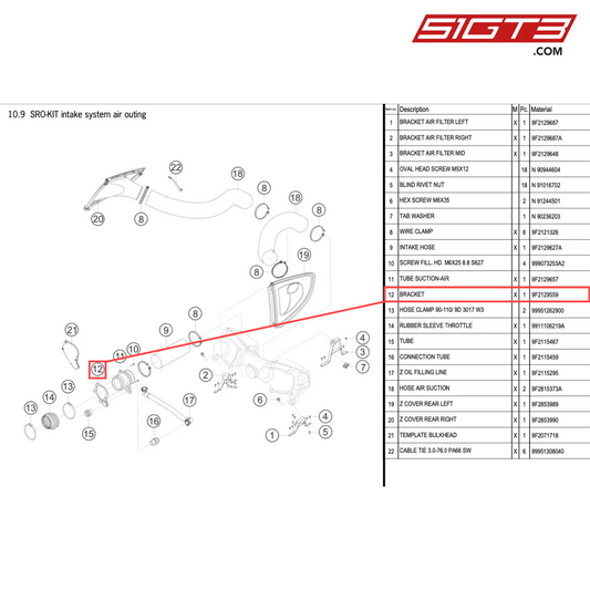 BRACKET - 9F2129559 [PORSCHE 718 Cayman GT4 Clubsport]