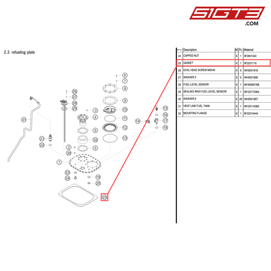 GASKET - 9F2201119 [PORSCHE 718 Cayman GT4 RS Clubsport]