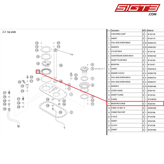 MOUNTING FLANGE - 9F2201444 [PORSCHE 992.1 GT3 Cup]