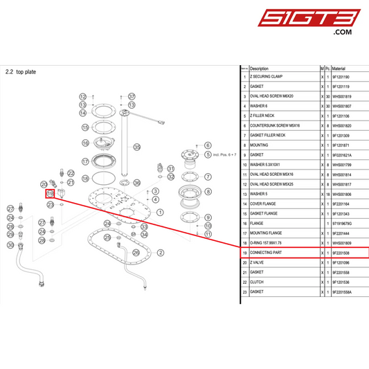 CONNECTING PART - 9F2201508 [PORSCHE 992.1 GT3 Cup]