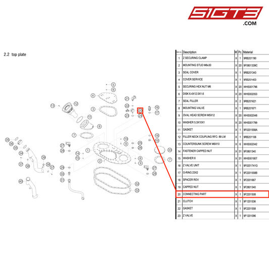 CONNECTING PART - 9F2201508 [PORSCHE 992.1 GT3 R]