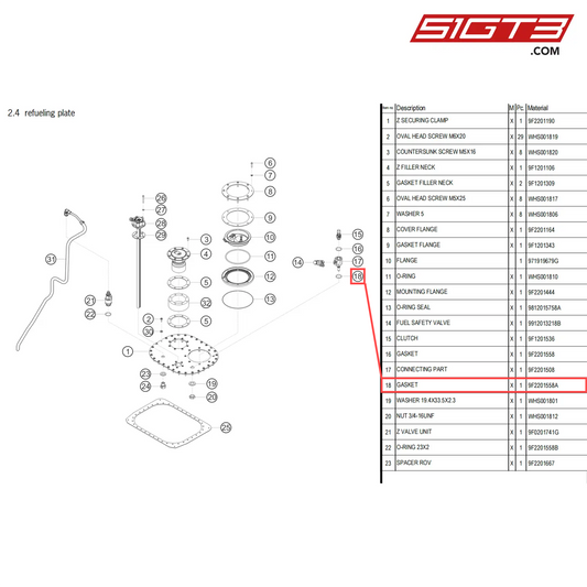 GASKET - 9F2201558A [PORSCHE 718 Cayman GT4 Clubsport]