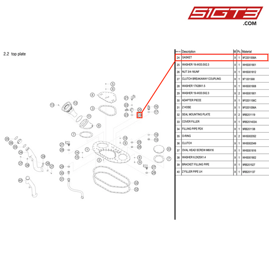 GASKET - 9F2201558A [PORSCHE 992.1 GT3 R]