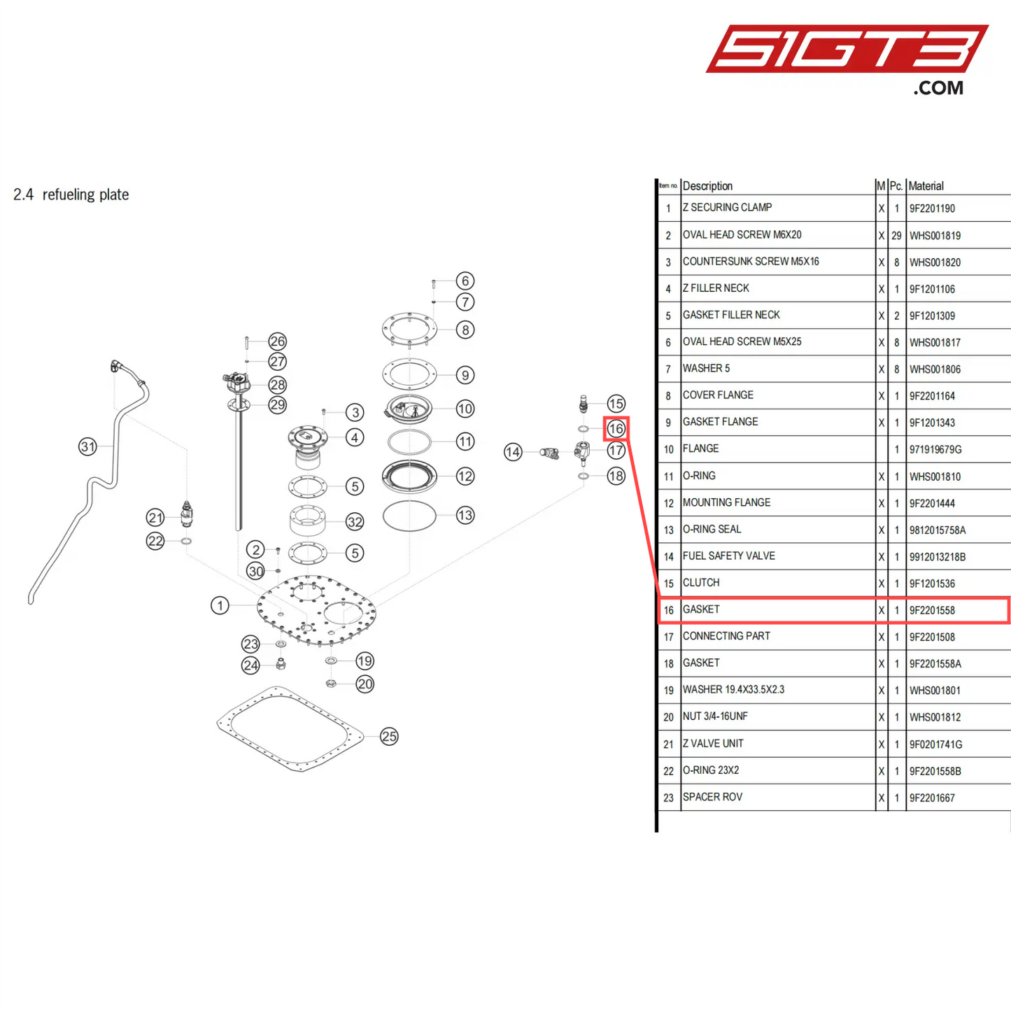 GASKET - 9F2201558 [PORSCHE 718 Cayman GT4 Clubsport]