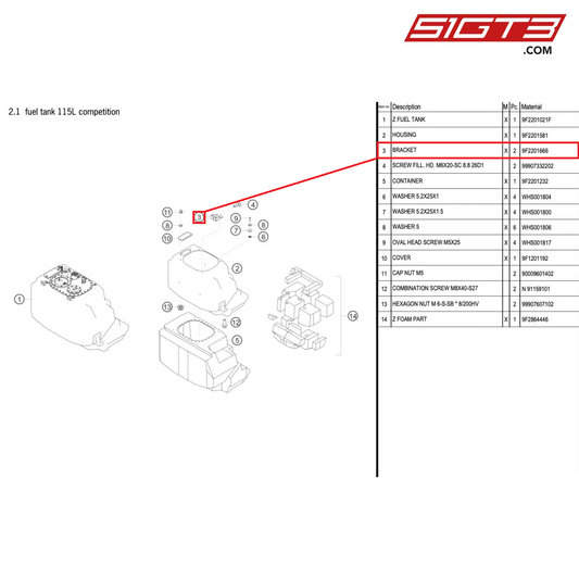 BRACKET - 9F2201666 [PORSCHE 718 Cayman GT4 RS Clubsport]