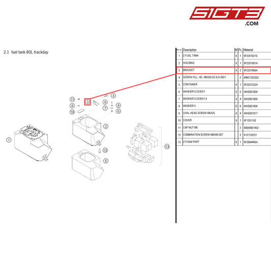 BRACKET - 9F2201666A [PORSCHE 718 Cayman GT4 Clubsport]