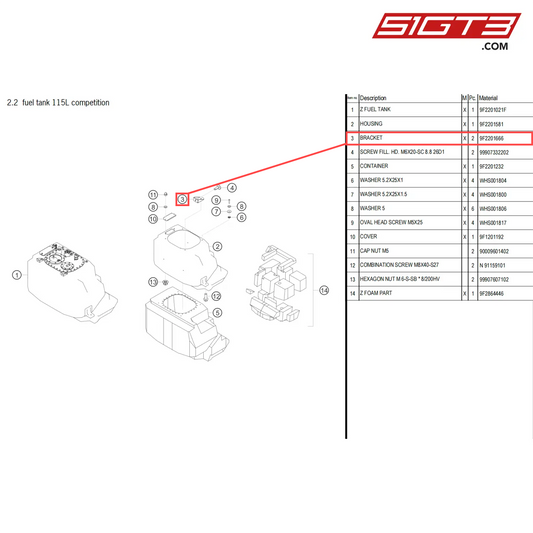 BRACKET - 9F2201666 [PORSCHE 718 Cayman GT4 Clubsport]