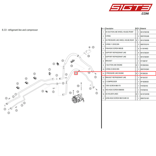 Z PRESSURE LINE ENGINE - 9F2260336 [PORSCHE 718 Cayman GT4 Clubsport]