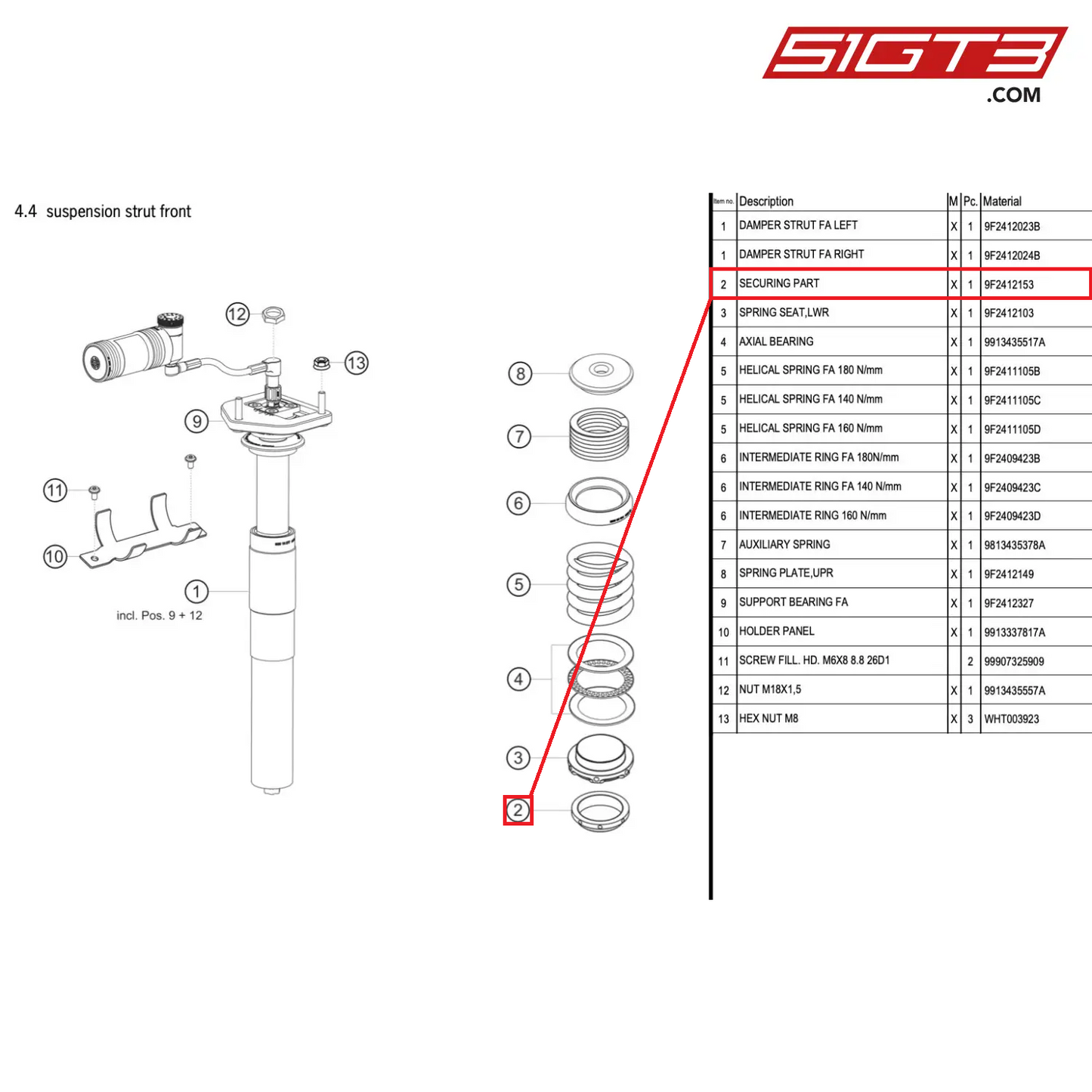 SECURING PART - 9F2412153 [PORSCHE 718 Cayman GT4 RS Clubsport]