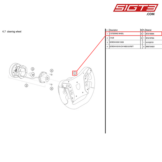 Z STEERING WHEEL - 9F2419089A [PORSCHE 718 Cayman GT4 RS Clubsport]