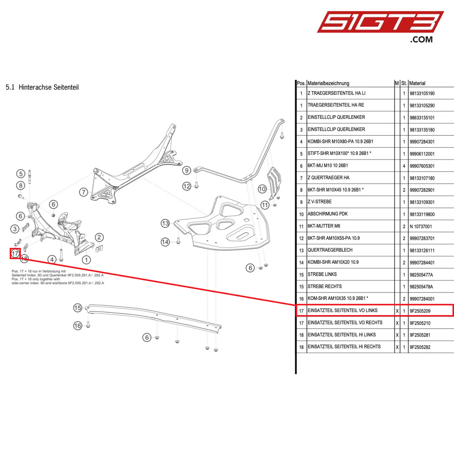 INSERT PART FRONT LEFT - 9F2505209 [PORSCHE Cayman 981 GT4 Clubsport]