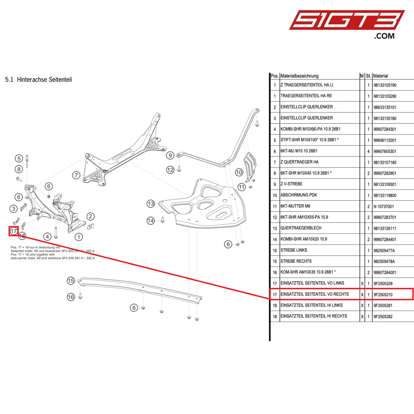 INSERT PART FRONT RIGHT - 9F2505210 [PORSCHE Cayman 981 GT4 Clubsport]