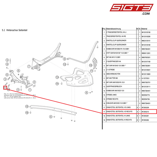 INSERT PART FRONT RIGHT - 9F2505210 [PORSCHE Cayman 981 GT4 Clubsport]