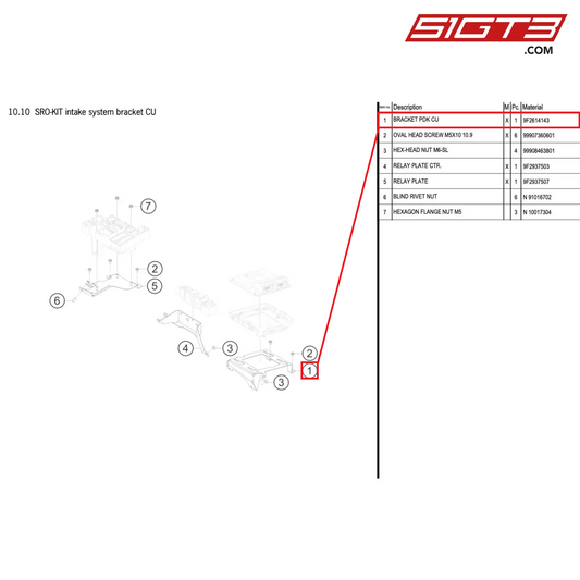 BRACKET PDK CU - 9F2614143 [PORSCHE 718 Cayman GT4 Clubsport]