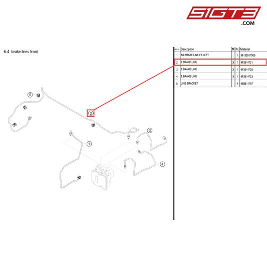 Z BRAKE LINE - 9F2614721 [PORSCHE 718 Cayman GT4 RS Clubsport]