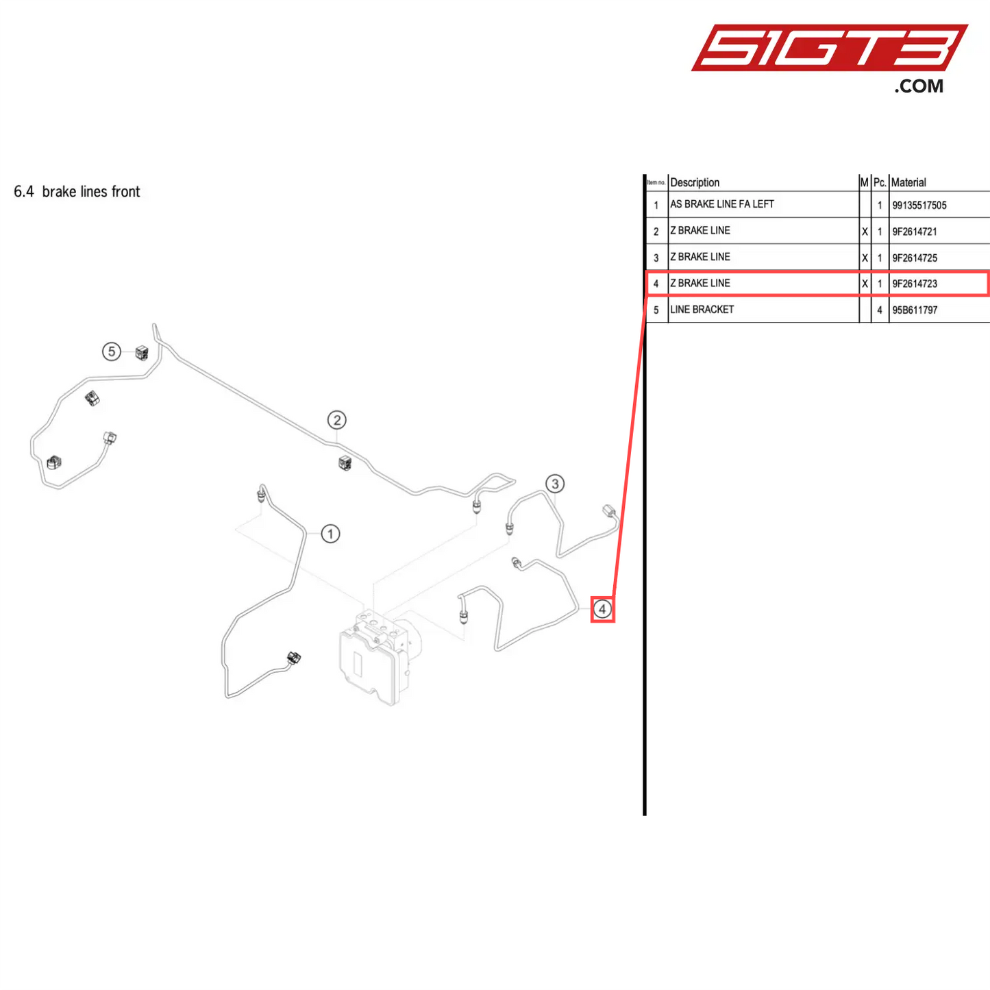 Z BRAKE LINE - 9F2614723 [PORSCHE 718 Cayman GT4 RS Clubsport]