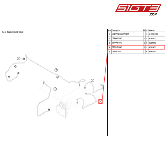 Z BRAKE LINE - 9F2614723 [PORSCHE 718 Cayman GT4 RS Clubsport]