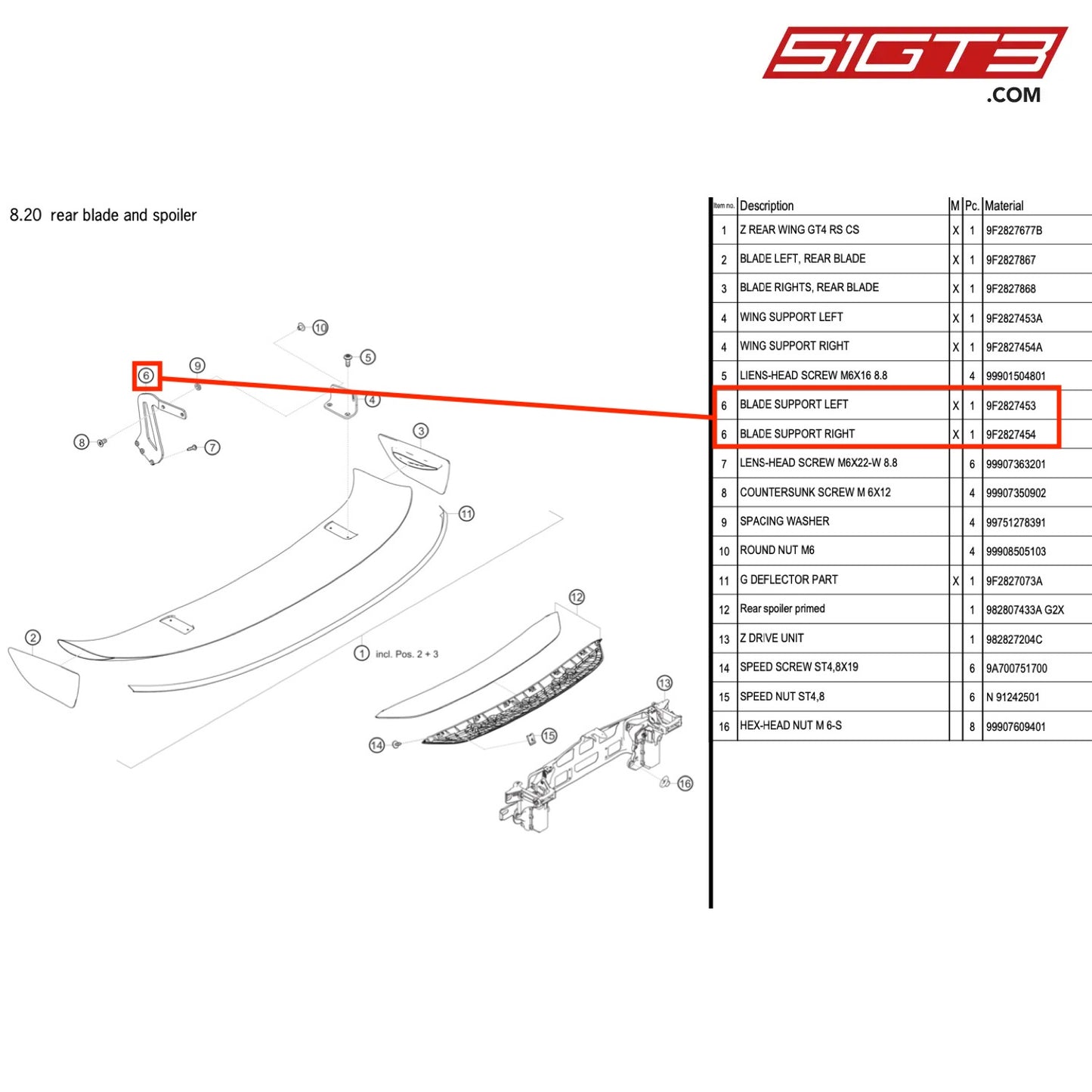 SilverRocket GT4 3-INCH SWAN NECK WING RISER - OEM 2017 ALUMINIUM - 9F2827453 / 9F2827454 [PORSCHE 981 / 718 GT4 Clubsport, 718 GT4 RS Clubsport]