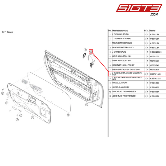 Z OUTER REAR VIEW - 9F2857501-AXS [PORSCHE Cayman 981 GT4 Clubsport]