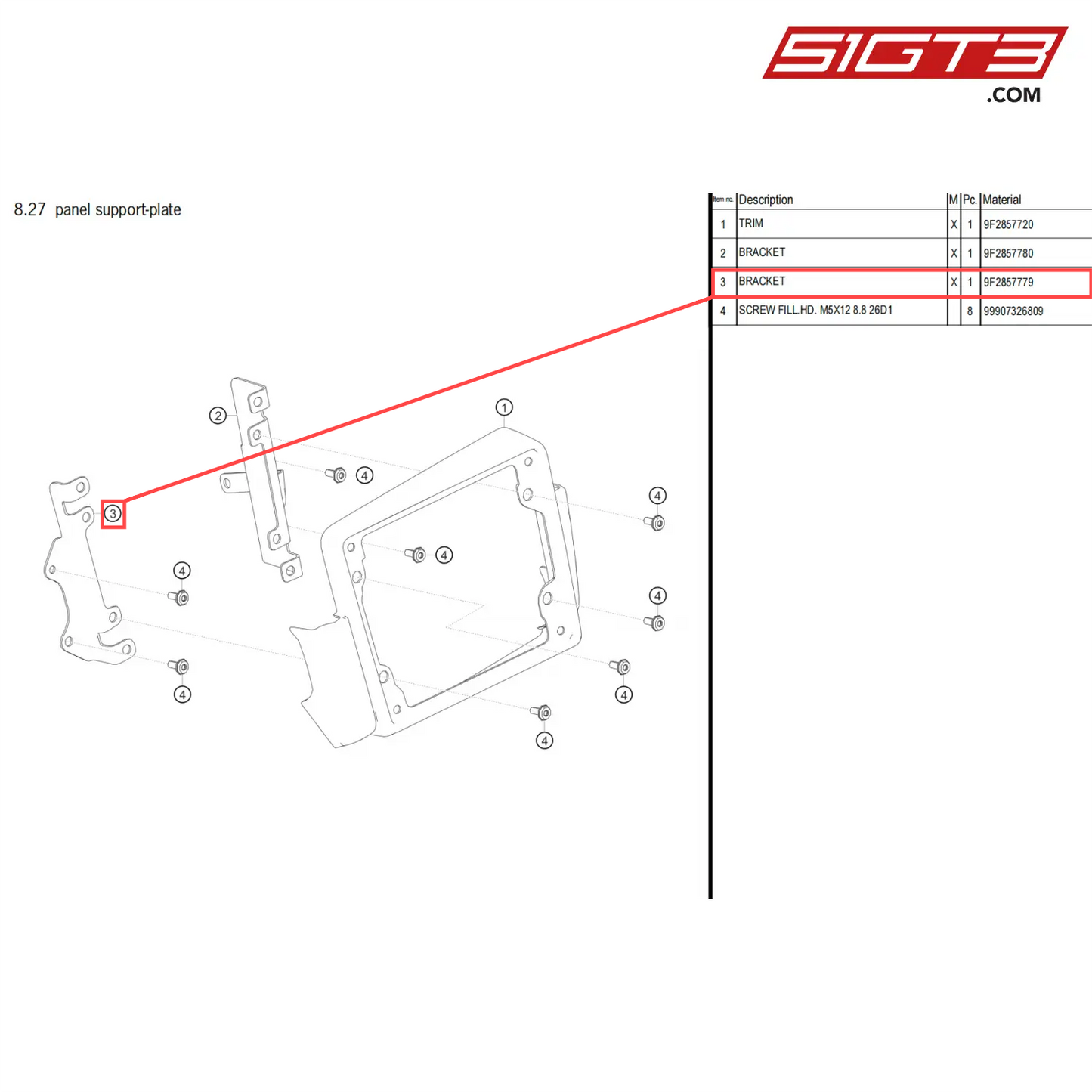 BRACKET - 9F2857779 [PORSCHE 718 Cayman GT4 Clubsport]