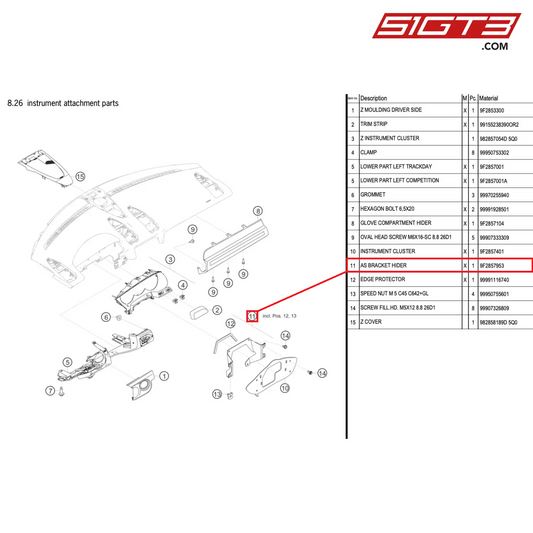 AS BRACKET HIDER - 9F2857953 [PORSCHE 718 Cayman GT4 RS Clubsport]