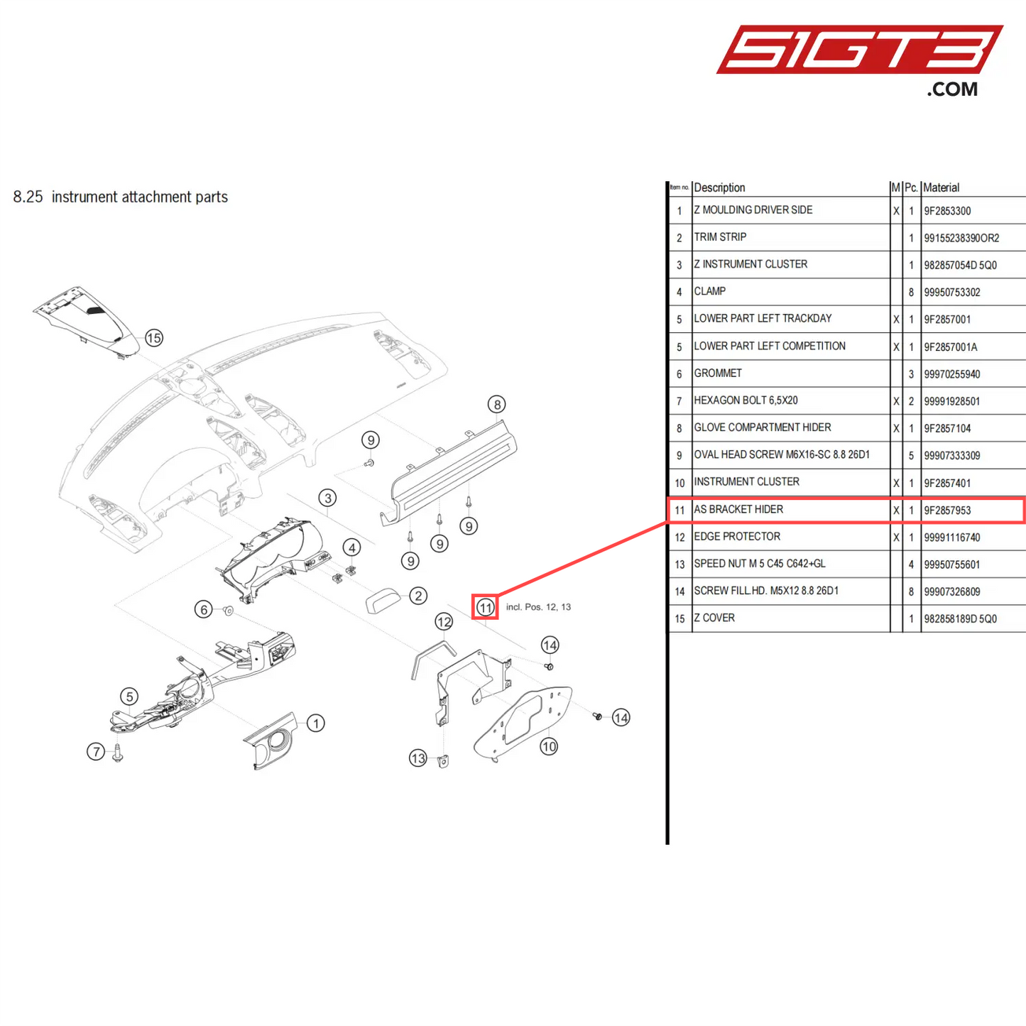 AS BRACKET HIDER - 9F2857953 [PORSCHE 718 Cayman GT4 Clubsport]