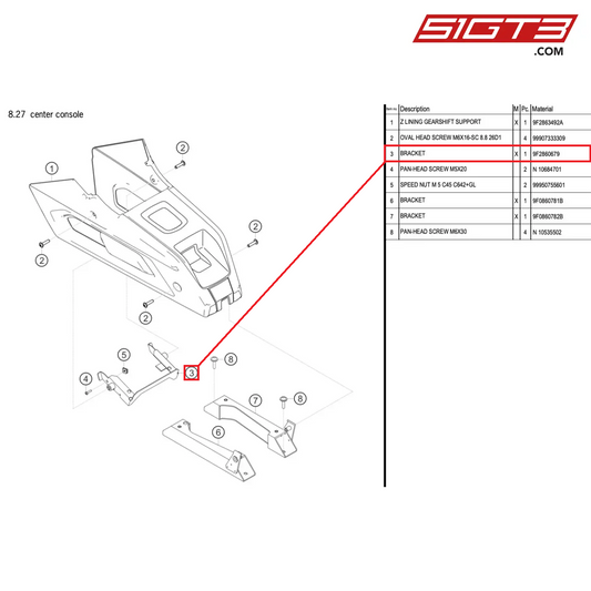 BRACKET - 9F2860679 [PORSCHE 718 Cayman GT4 RS Clubsport]