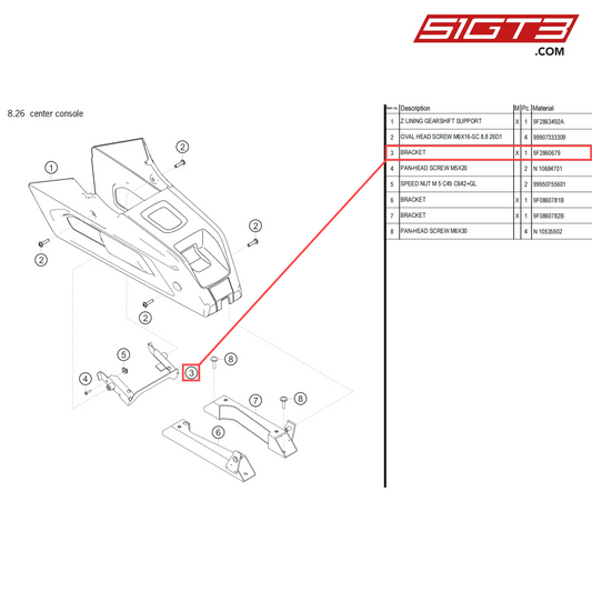 BRACKET - 9F2860679 [PORSCHE 718 Cayman GT4 Clubsport]