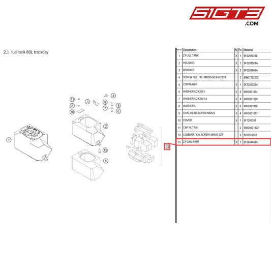 Z FOAM PART - 9F2864446A [PORSCHE 718 Cayman GT4 Clubsport]