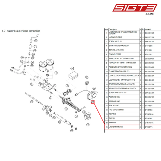 L POTENTIOMETER - 9F2959773 [PORSCHE 718 Cayman GT4 Clubsport]