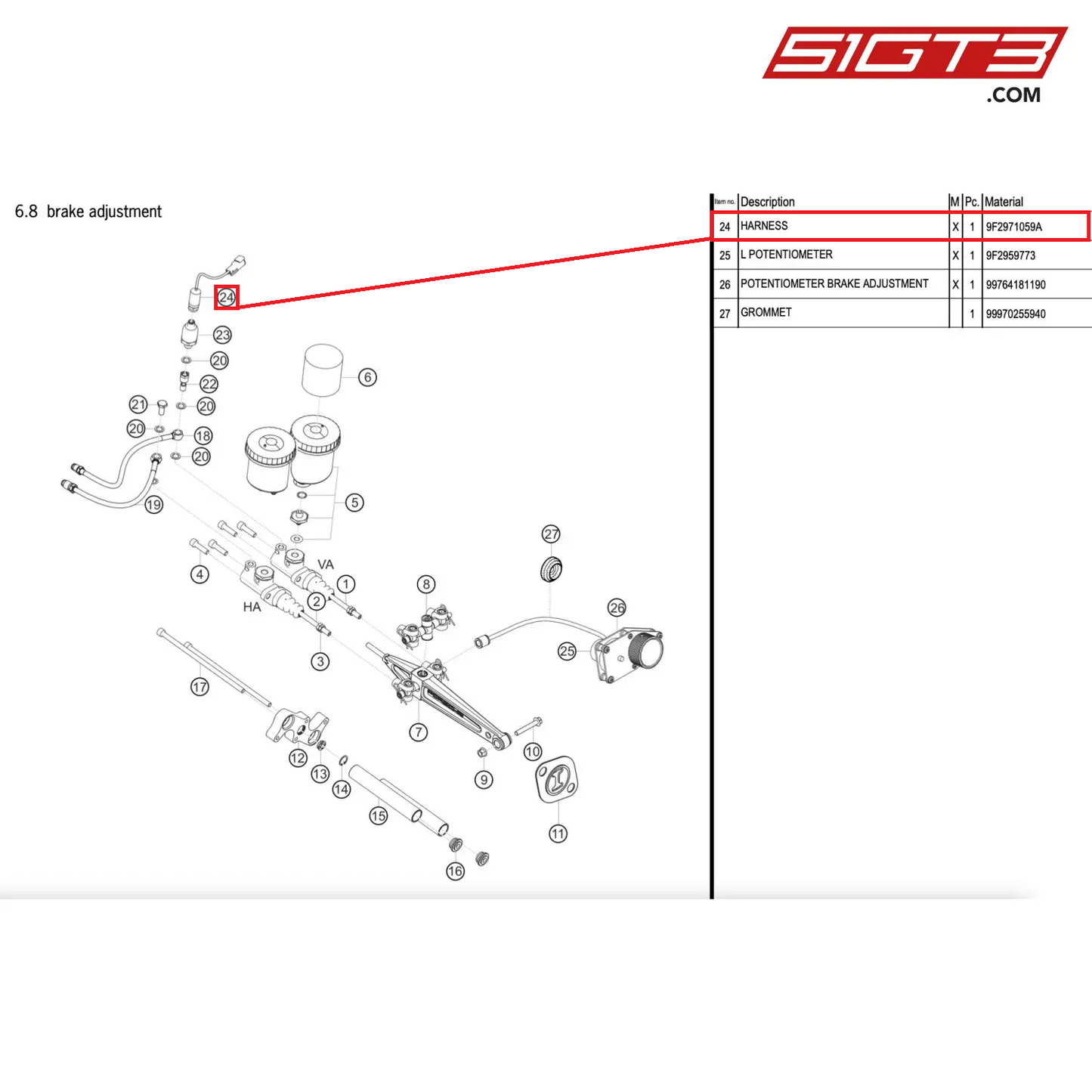 HARNESS - 9F2971059A [PORSCHE 911 GT2 RS Clubsport]