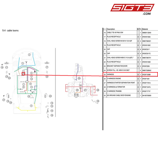 UPRZĄŻ - 9F2971059B [PORSCHE 991.2 GT3 R]