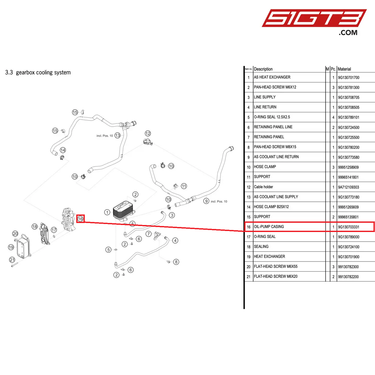 OIL-PUMP CASING - 9G130703331 [PORSCHE 911 GT2 RS Clubsport]