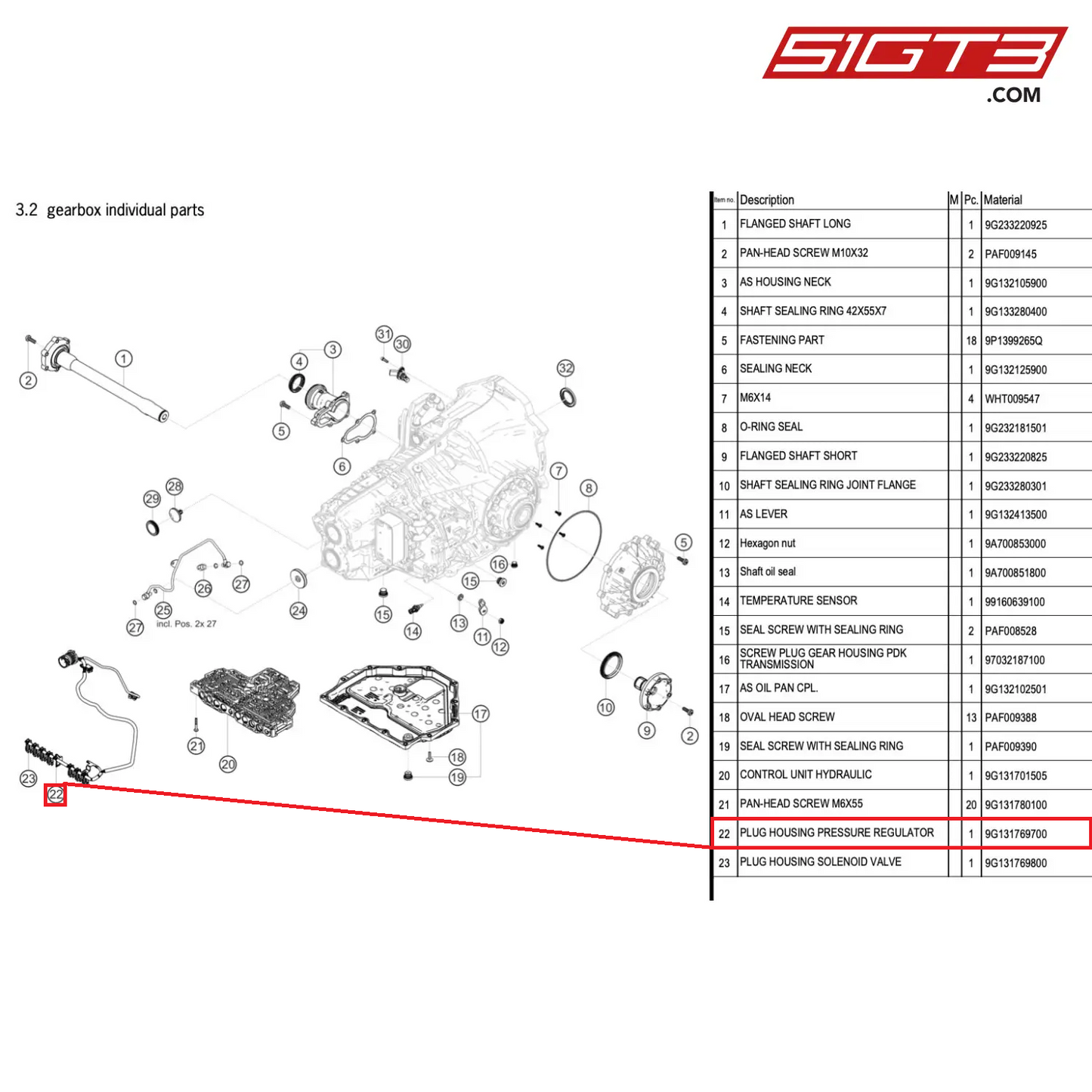 PLUG HOUSING PRESSURE REGULATOR - 9G131769700 [PORSCHE 718 Cayman GT4 RS Clubsport]