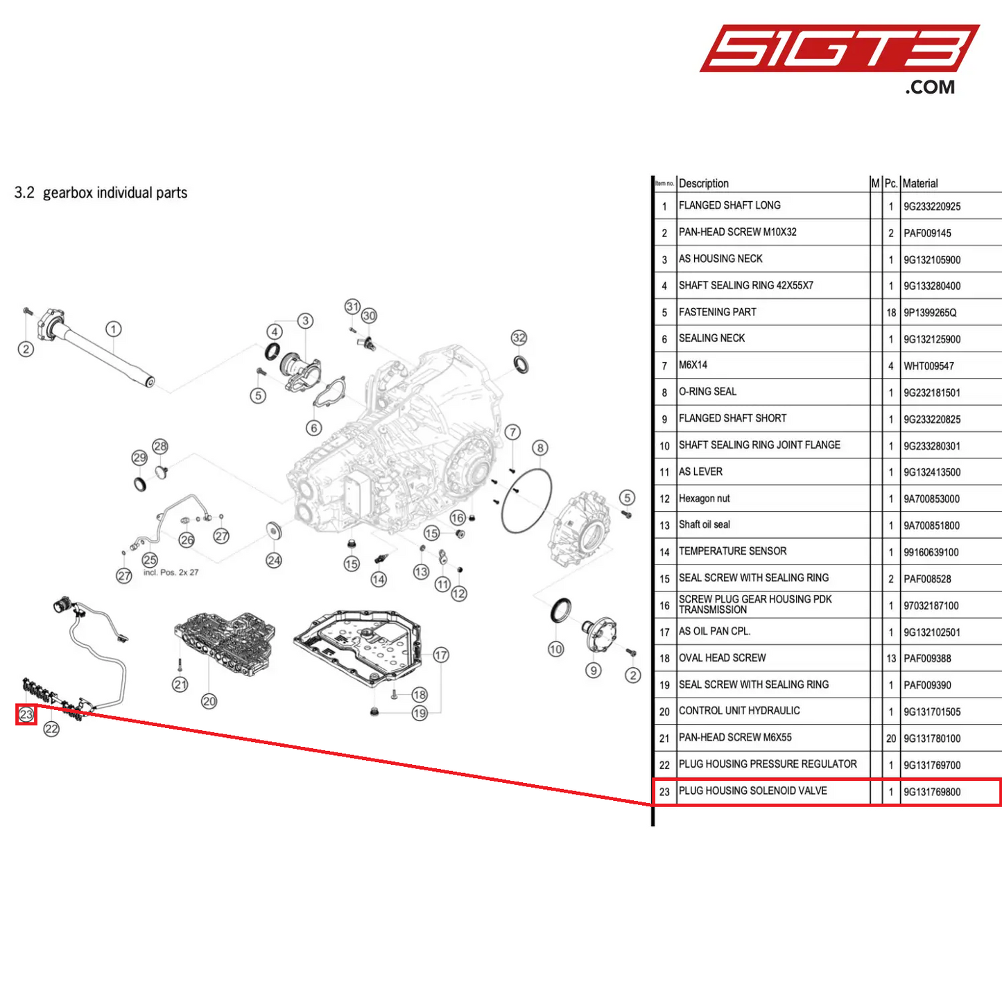 PLUG HOUSING SOLENOID VALVE - 9G131769800 [PORSCHE 718 Cayman GT4 RS Clubsport]