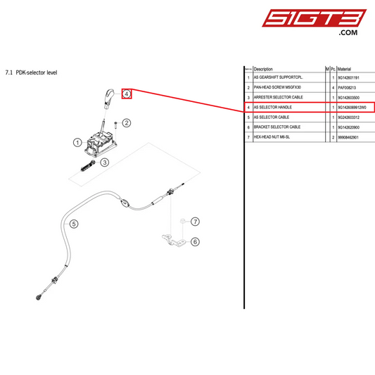 AS SELECTOR HANDLE - 9G1426069912W0 [PORSCHE 718 Cayman GT4 RS Clubsport]