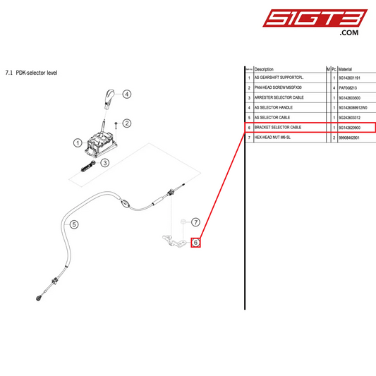 BRACKET SELECTOR CABLE - 9G142620900 [PORSCHE 718 Cayman GT4 RS Clubsport]