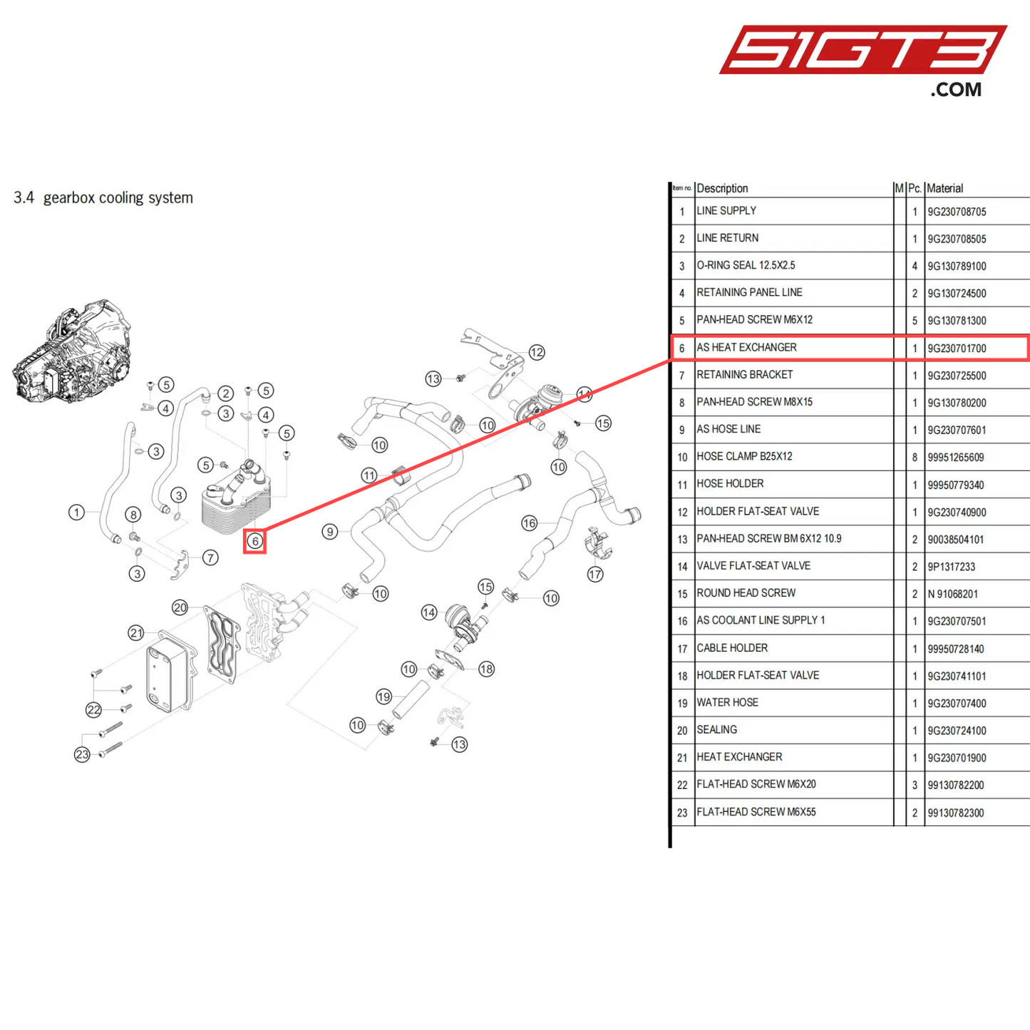 AS HEAT EXCHANGER - 9G230701700 [PORSCHE 718 Cayman GT4 Clubsport]