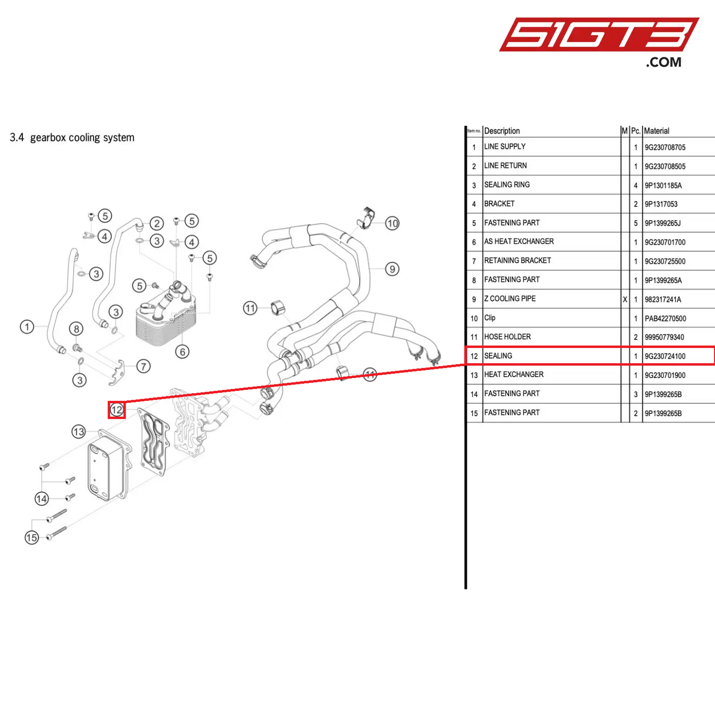 SEALING - 9G230724100 [PORSCHE 718 Cayman GT4 RS Clubsport]