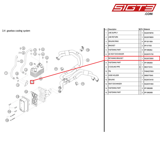 RETAINING BRACKET - 9G230725500 [PORSCHE 718 Cayman GT4 RS Clubsport]