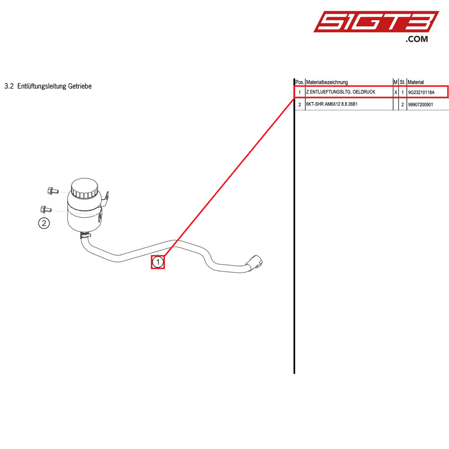 AS VENT LINE OIL PRESSURE - 9G23210118A [PORSCHE Cayman 981 GT4 Clubsport]