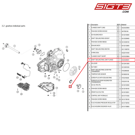 SHAFT SEALING RING JOINT FLANGE - 9G233280301 [PORSCHE 718 Cayman GT4 Clubsport]