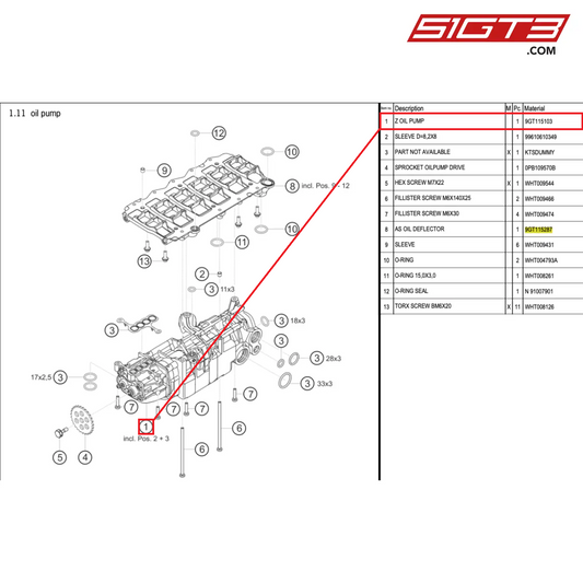 Z OIL PUMP - 9GT115103 [PORSCHE 911 GT3 Cup Type 992]